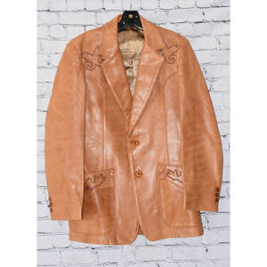 STETSON Distressed Leather Men's Western Jacket Blazer 40
